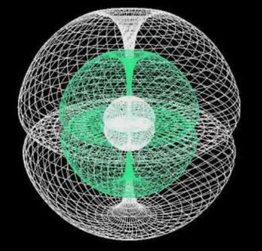 Human toroidal energy field in indigo blue